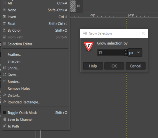 GIMP Grow Selection